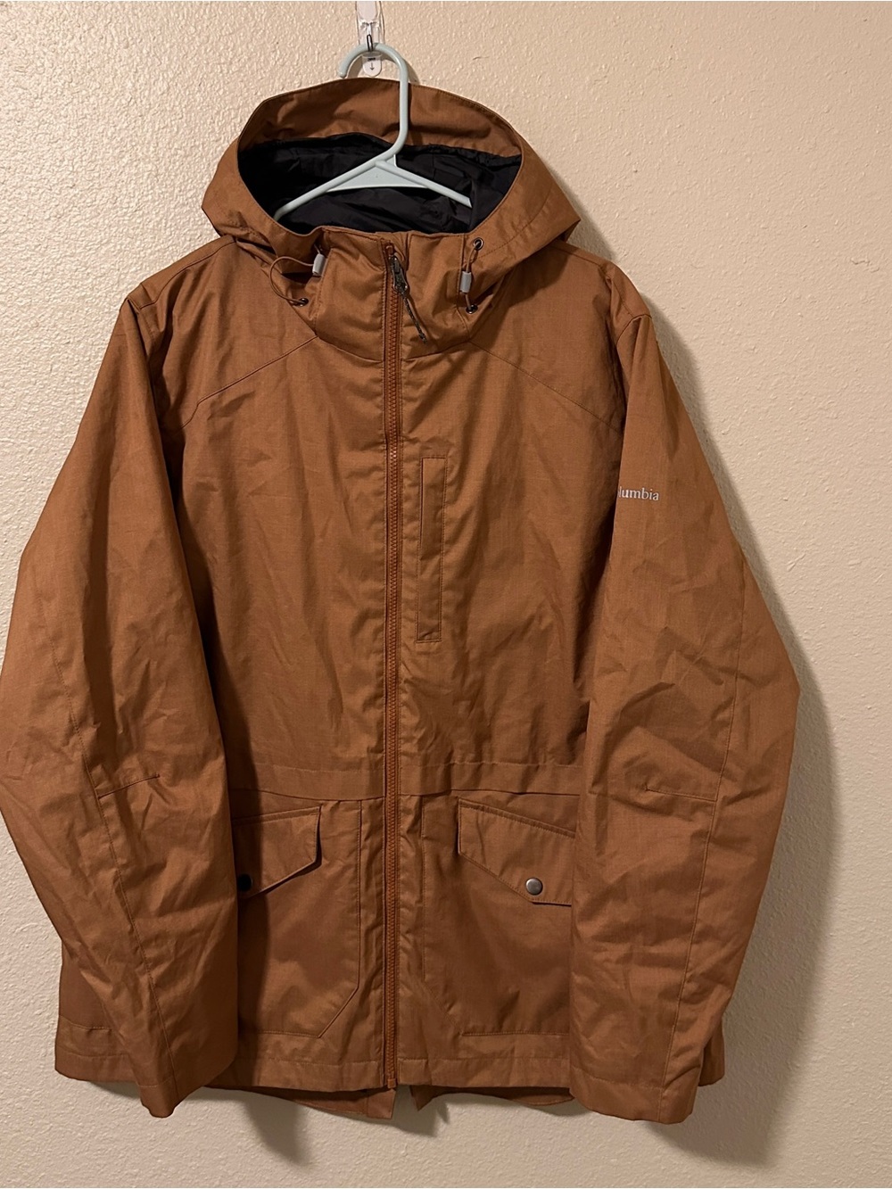 Columbia Men's Hooded Raincoat - Brown